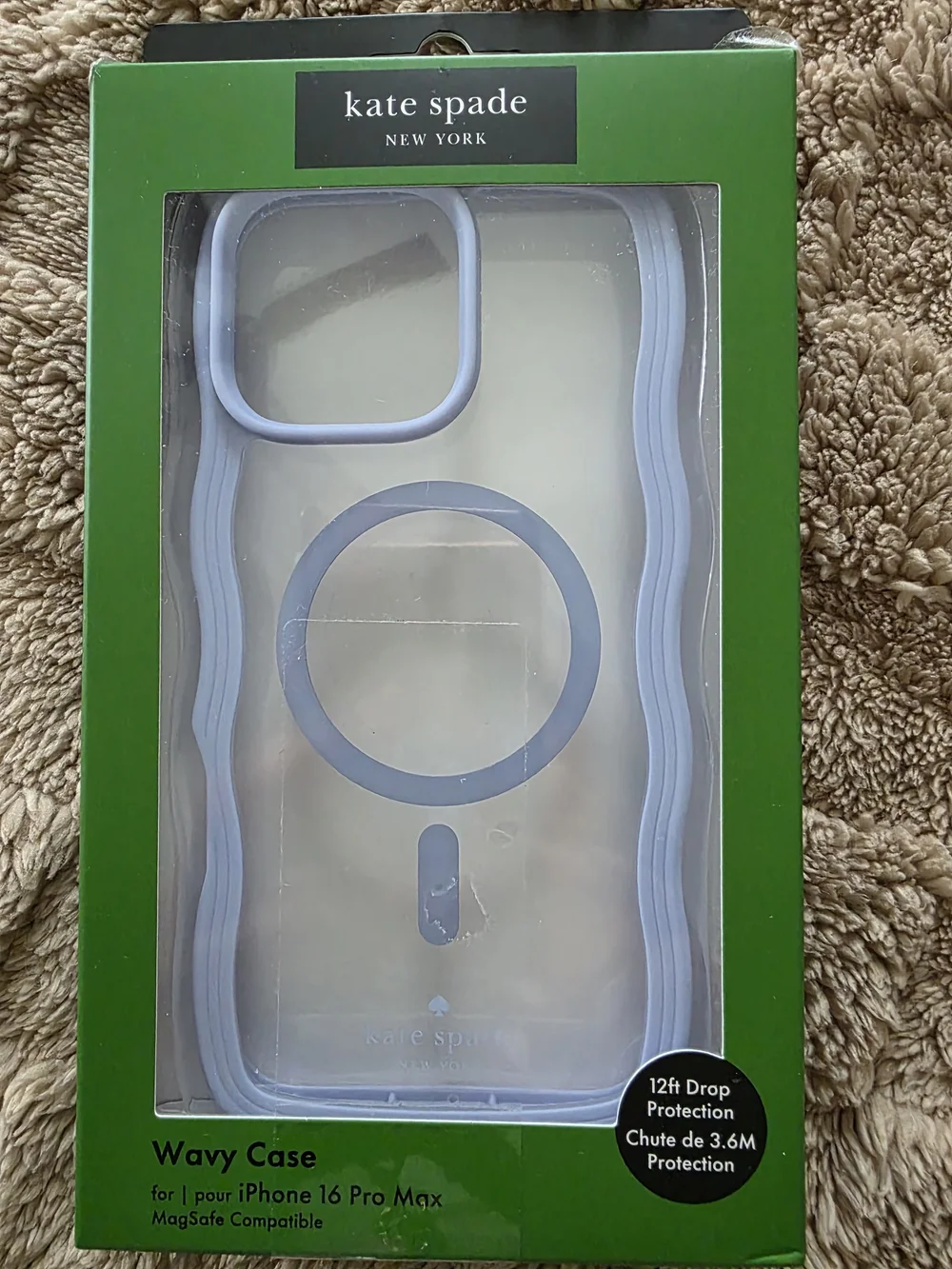 kate spade Black Phone Case Box with Cream Insert and Red Accent Seal